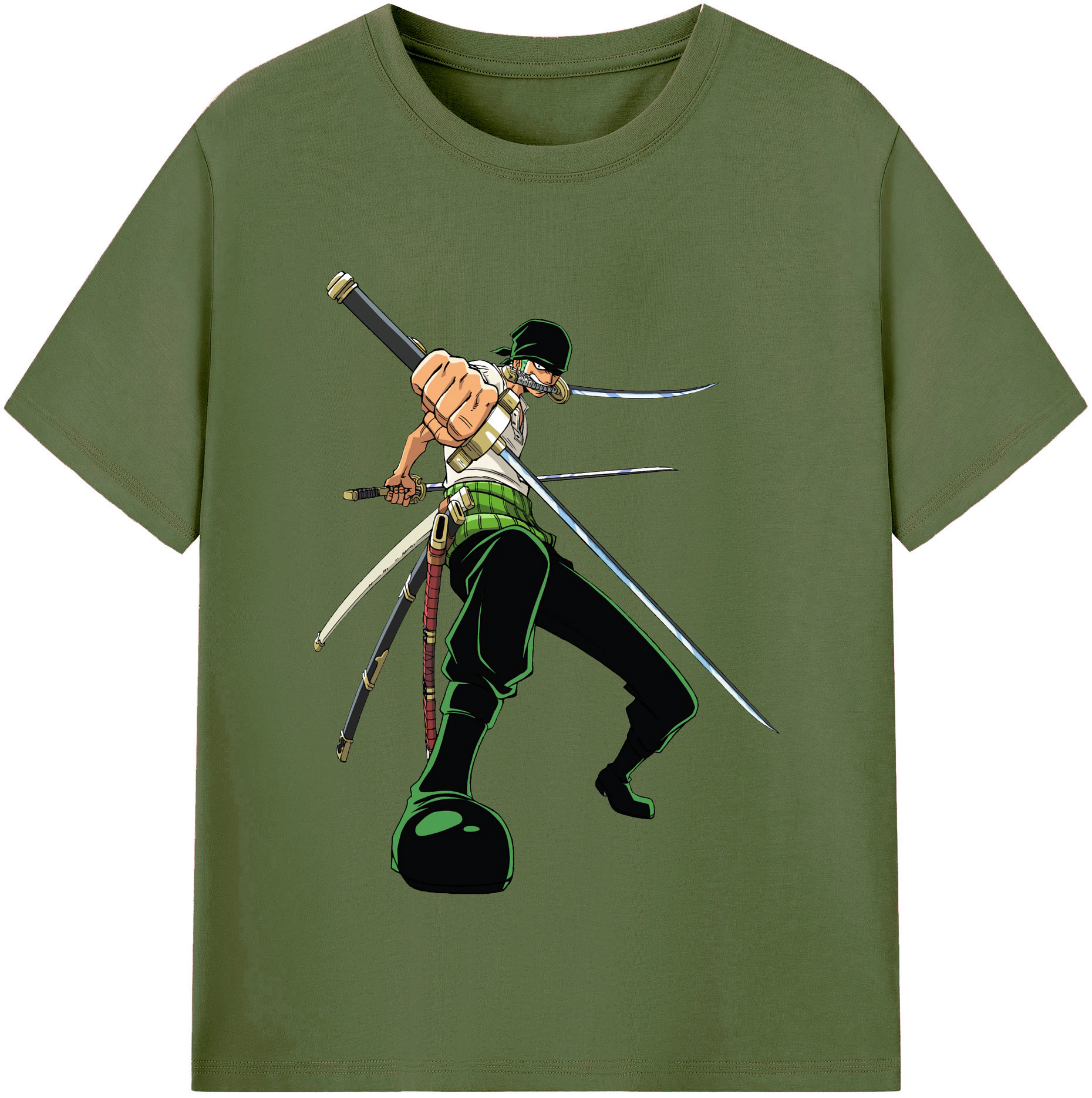 ワンピース ロロノア・ゾロ ONE PIECE Roronoa Zoro 綿100％半袖Tシャツ（フロントプリント）